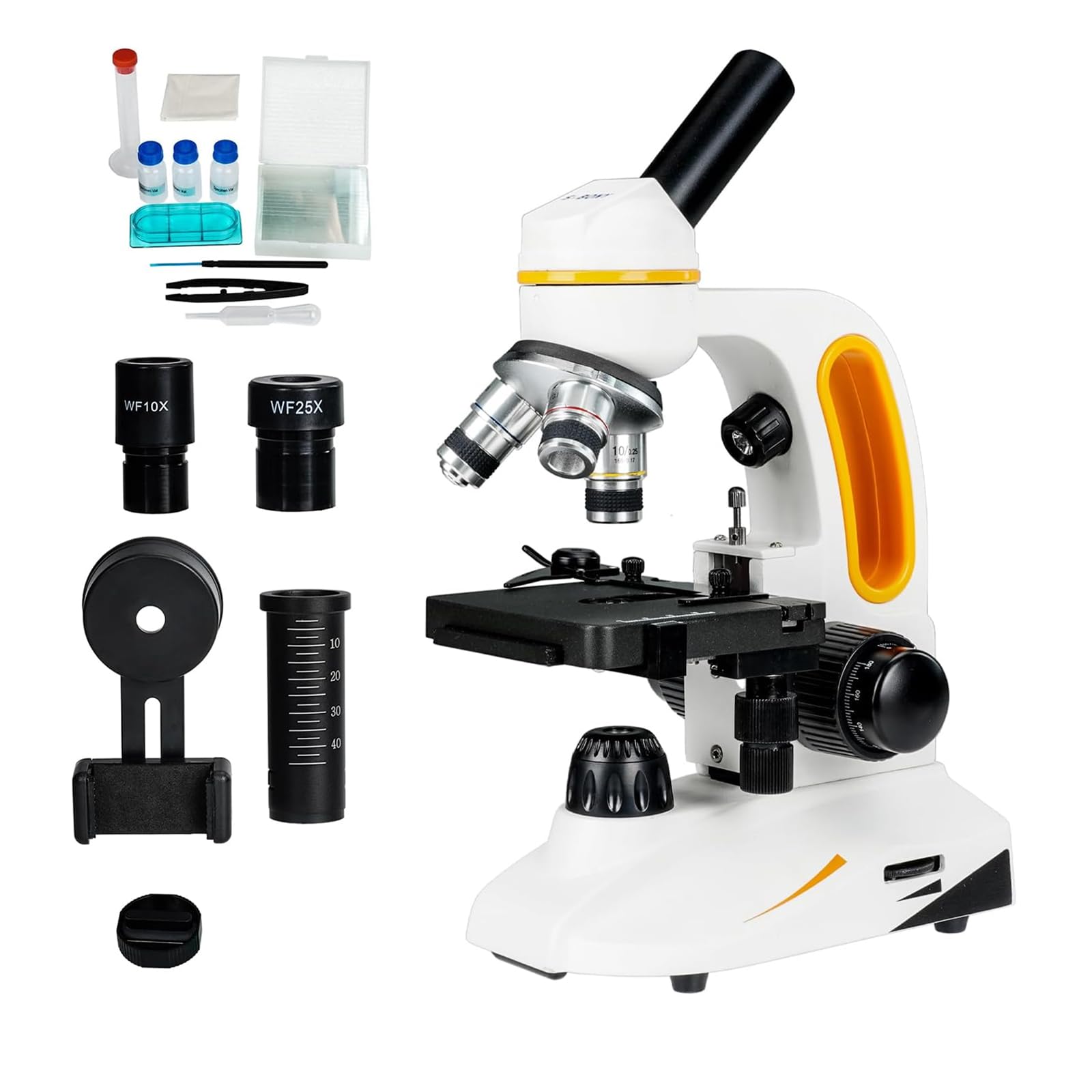 

SVBONY SM202 Biological Compound Dual Power Upper and Lower and Mechanical for Biological Biology Bacterial with Cell Phone Christmas Gift Microscope,