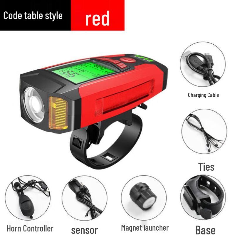 Lishi Bicycle Front Light with Speedometer and Horn