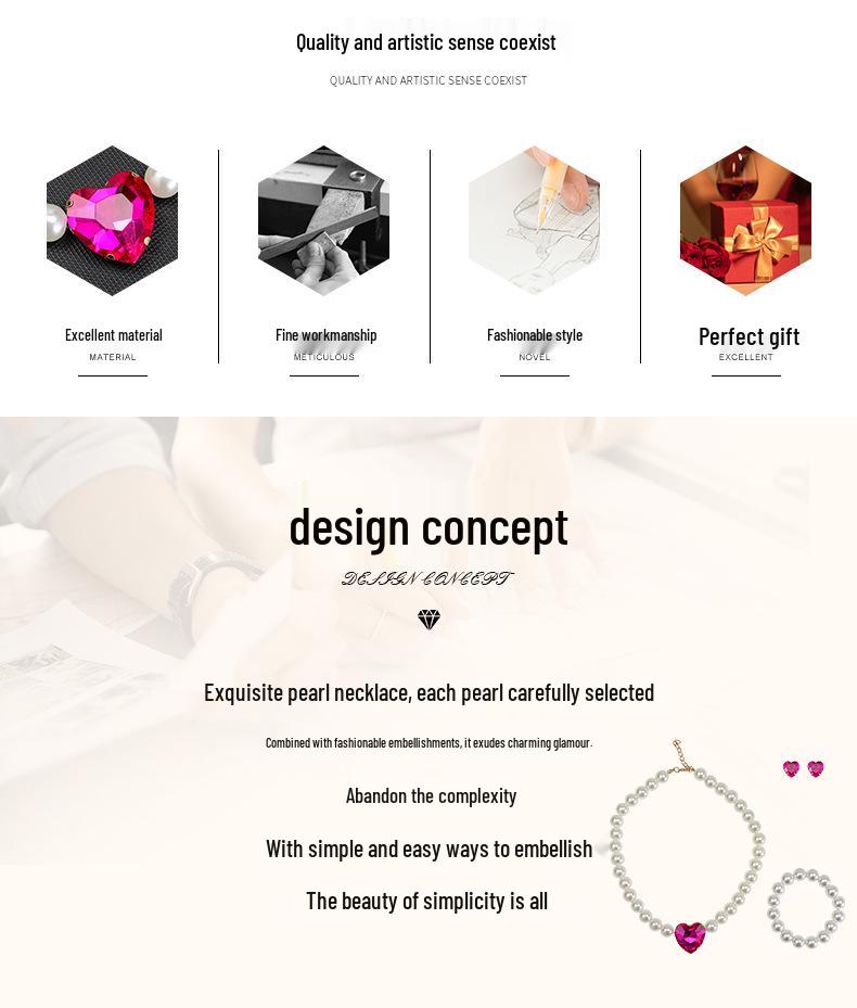 Minimalist Heart-Shaped Jewelry Set: Earrings, Bracelet, Necklace for Weddings