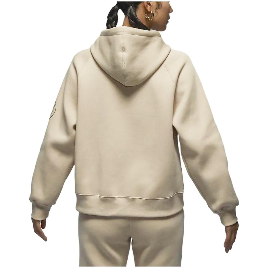 Jordan Brooklyn SS24 PSG Collaboration Letter Print Fleece-Lined Hoodie Women Tops Khaki FN5177-126