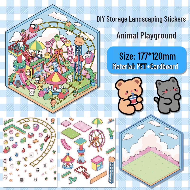 3D Miniature Scene Collage Stickers: Cute Decompression Handbook Stickers