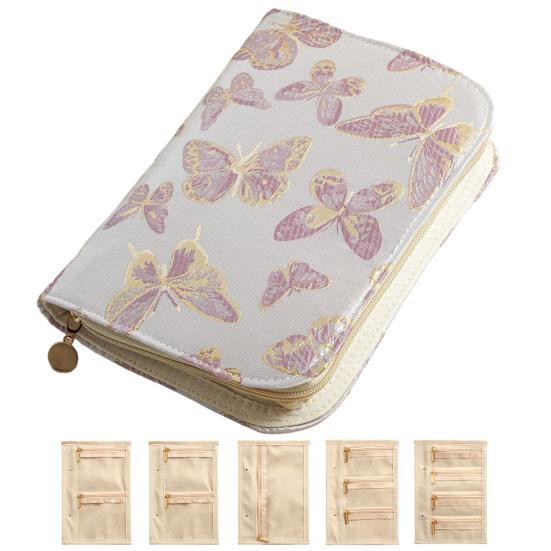 Jewelry Organizer with Zipper And Removable Pages Design Portable Travel Jewelry Bag