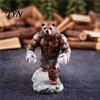 Fitness Bear Statue Resin Boxing Figurine, Muscle for Desk Decor, Realistic Brown White Sculpture Office and Home