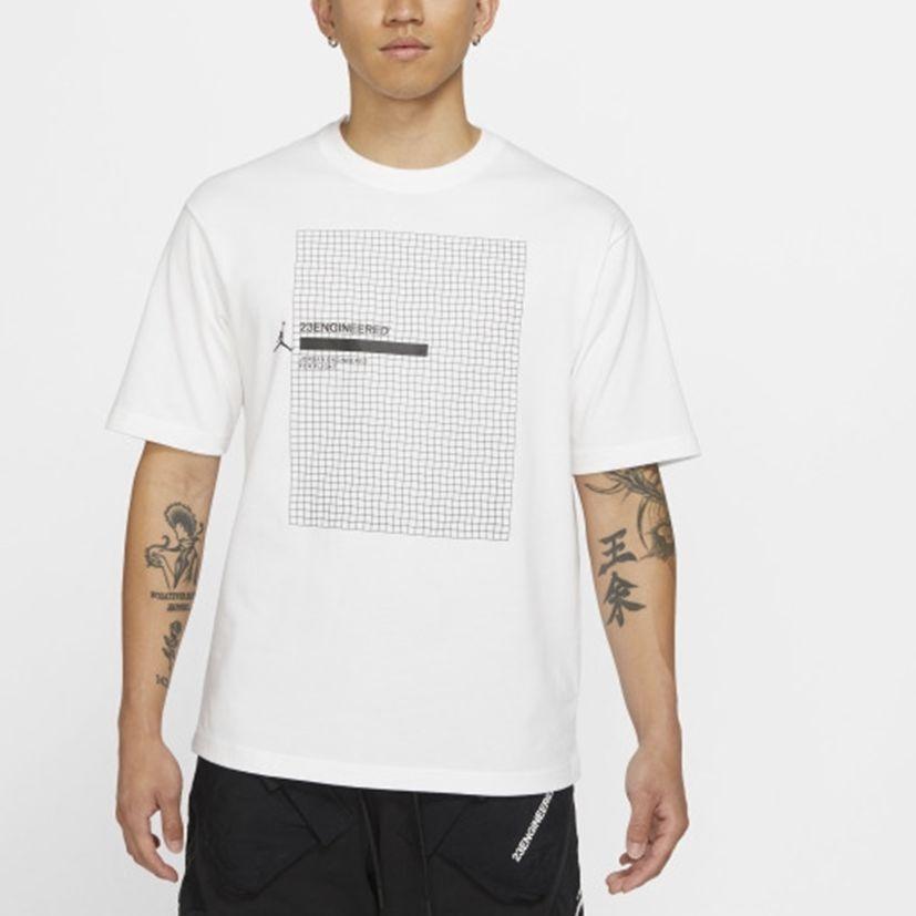 Nike As Men's J 23eng Ss Crew Tennis Round Collar Sports Male White DA9870-100
