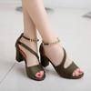 High-heeled Open-toed Sandals Summer Trend Ladies Thick-heeled Shoes European American Fish Mouth Sandals