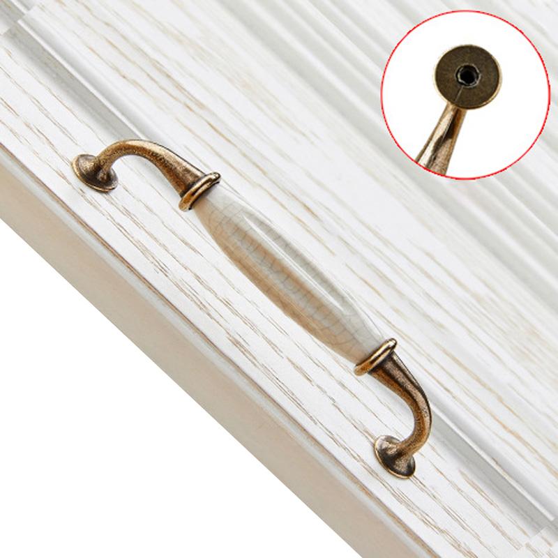 1PC with Screws Furniture Hardware Ceramics Antique Cabinet Handle French Style Cupboard Drawer Pull Wardrobe Door Knobs