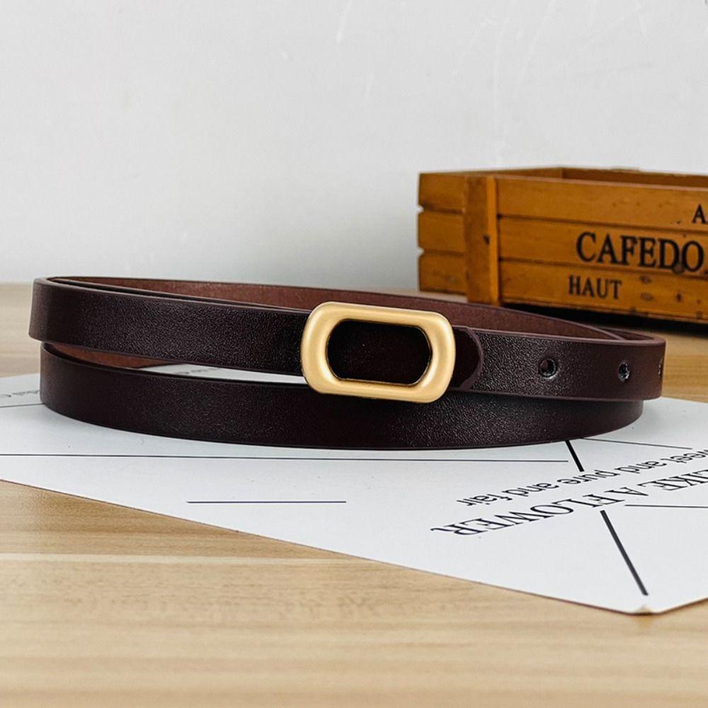 Versatile Leather Belt Women Thin Waist Strap Casual Trouser Dress Belts