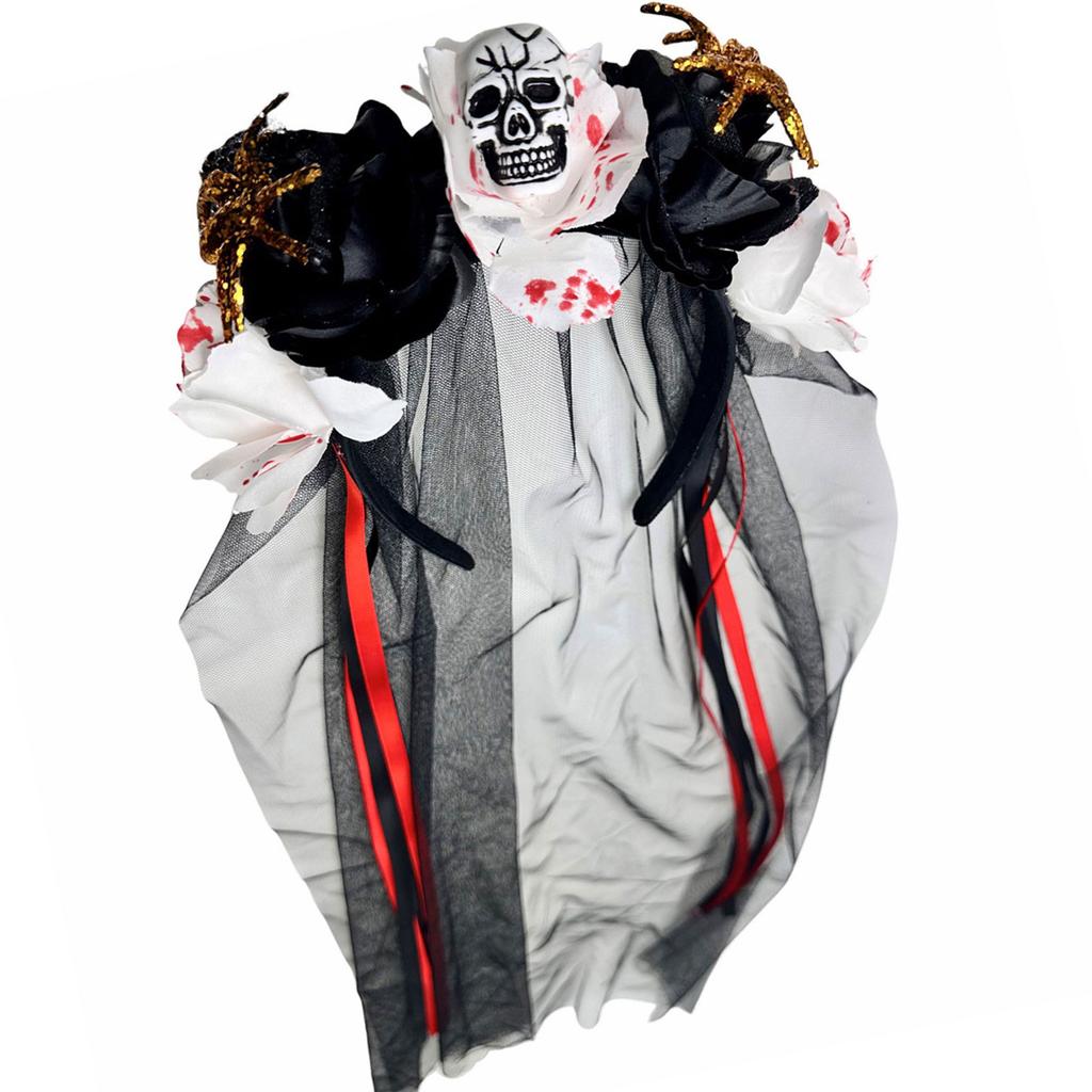 Halloween Headwear Spider Ghost Head Flower Ribbon Headdress For Women Girls Kids Cosplay Clothing Accessory