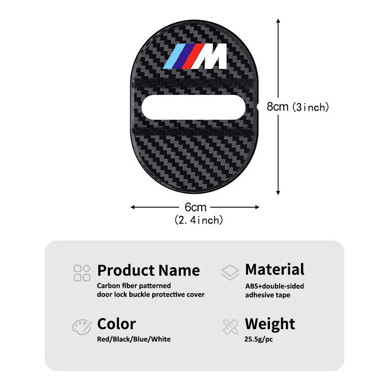 BROB8 Car Latch Stop Anti Rust Waterproof Door Lock Key Buckle Panel For BMW Performance M E87 E30 E46 E28 F35 G20 E93 F20 X3 X