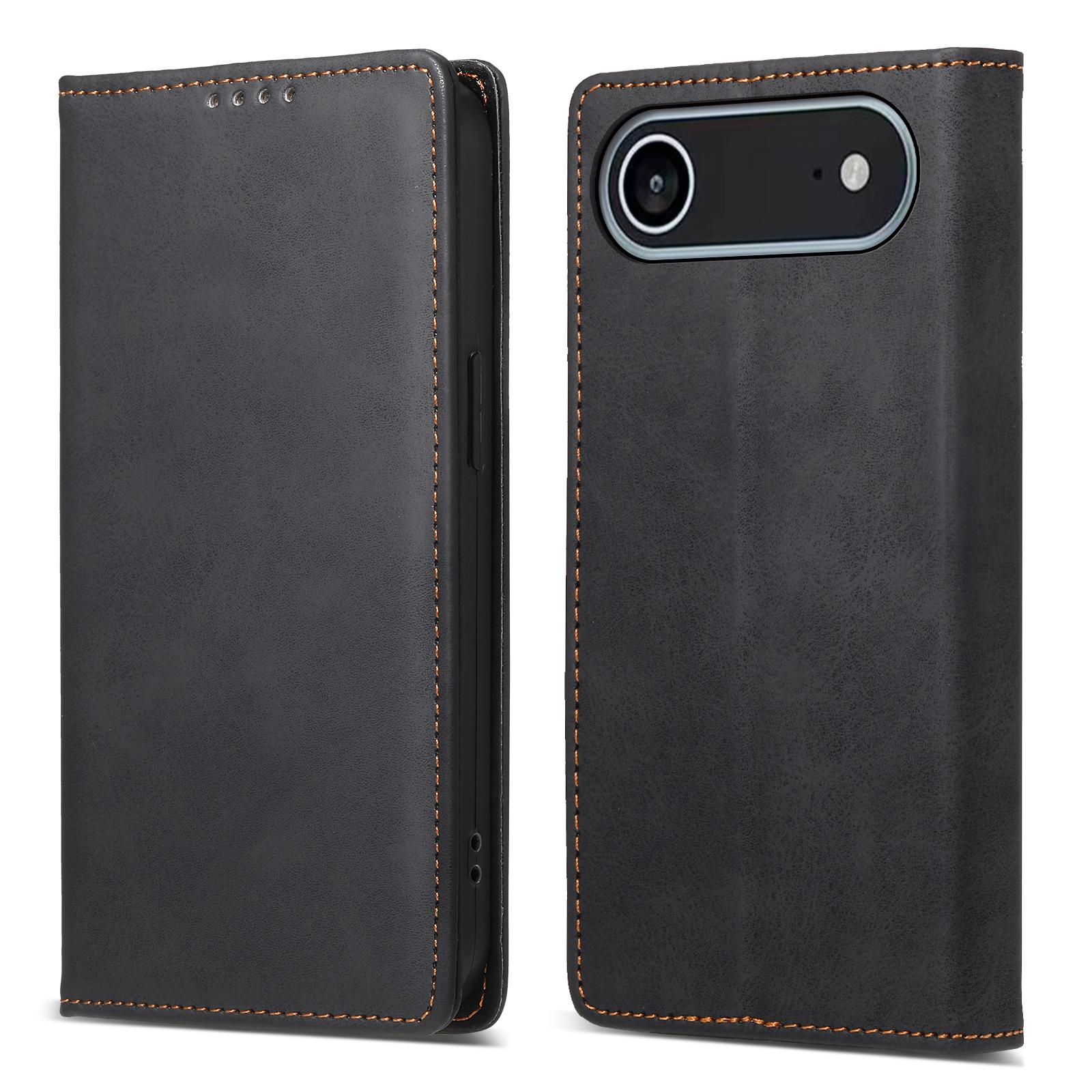 

For iPhone 17 Air Wallet Case RFID Blocking PU Leather Phone Cover Black