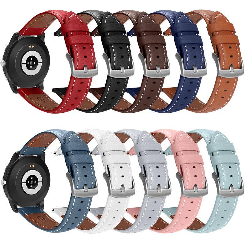 20mm 22mm Leather Watch Band Watch Strap- Soft Durable Water-proof for Samsung Galaxy Watch Huawei Watch Xiaomi Watch Garmin Watch Amazfit Watch