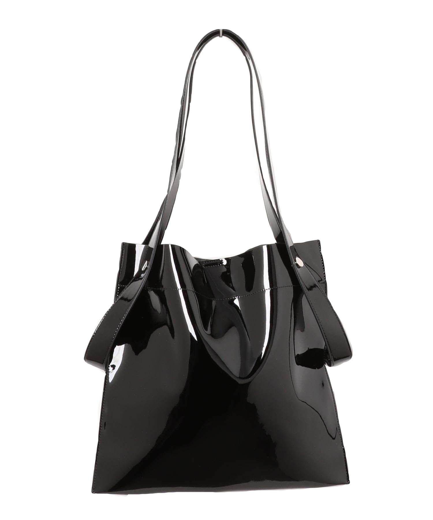 

BEAURE Cow Leather 2-Way Tote Bag with Handles and Thin Gusset, A4 Size, B-22197, Available in Custom Colors, Genuine Cow Leather (PatentBlack)