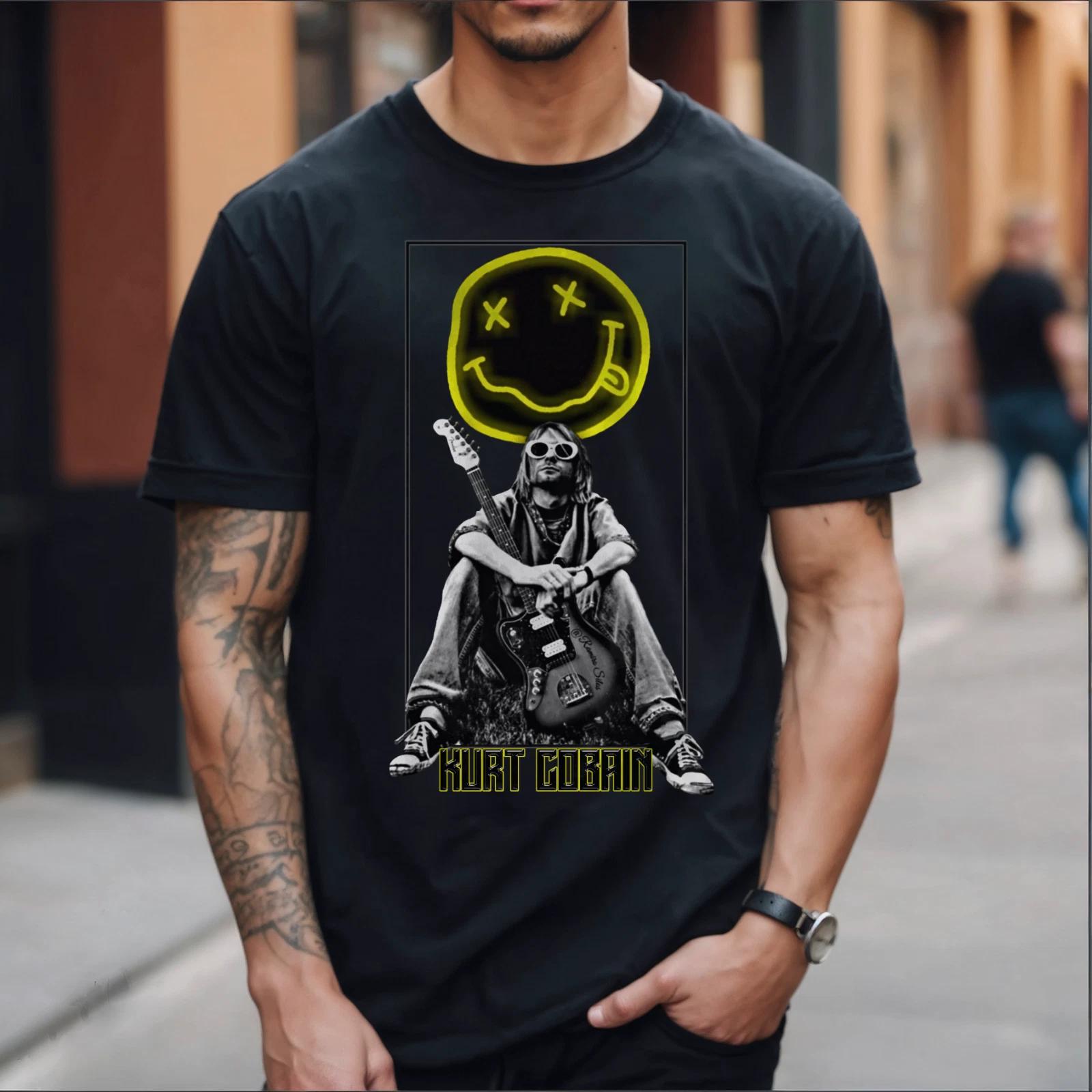 Kurt Cobain Nirvana 90s Grunge T-shirt Black Unisex All Sizes S-5XL XL