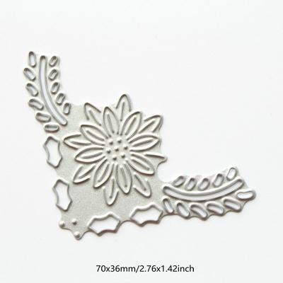 Molde de corte de renda de flor em ângulo, estêncil de metal, faça você mesmo, álbum de scrapbooking, cartão de papel, gravação, artesanato, corte