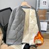 Men's Thickened Fleece Lined Stand Collar Cotton Jacket Inner Wear Short Coat Warm School Uniform Essential Youth Fashion