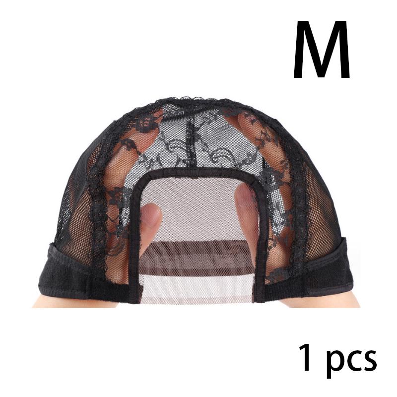 

1 шт. U-образная швейцарская кружевная шапочка для парика, черная сетка для волос, парик, шапочка для изготовления кружевных париков, ткацкая шапочка с регулируемым ремешком, инструменты для изготовления париков