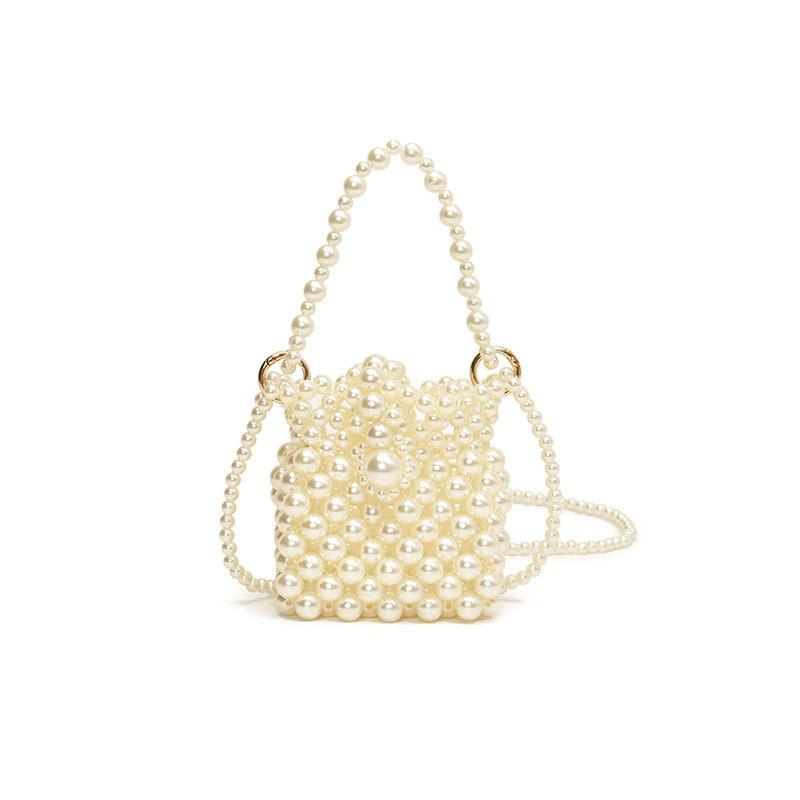 Woven Crossbody Pearl Bag Suitable For Girls Handmade Bead Bag For Outfit Daily