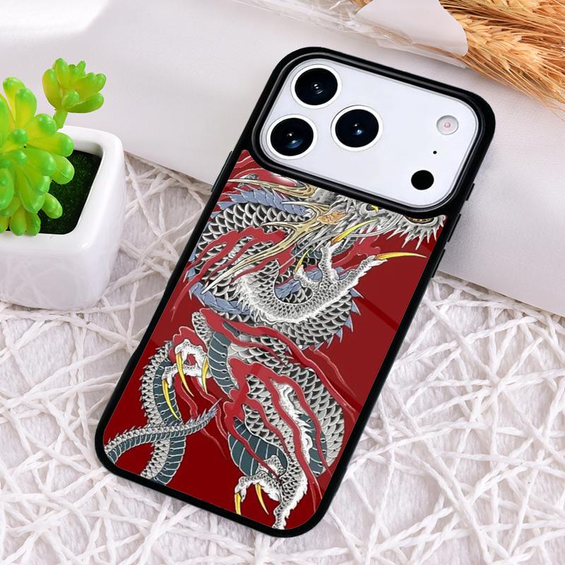 Dragon Tiger Ghost Phone Case for iPhone 17 Air 16 15 11 12 14 13 Pro Max Shockproof Cover