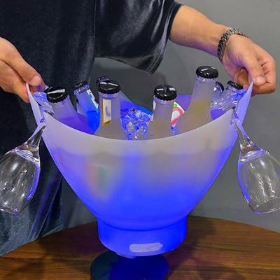 Lighted Ice Bucket Light Up Champagne Cooler 7L LED Drink Bottle for