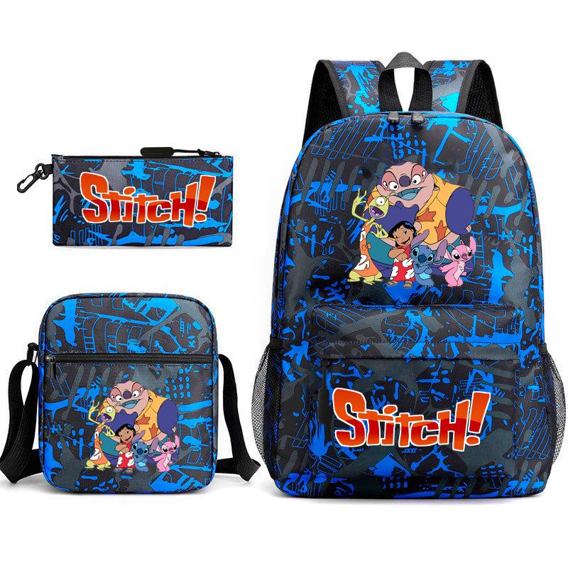 School Season Student Backpack Heat Transfer Backpack Satchel Pencil Bag Three-Piece Set
