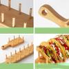 2025 Hot Bamboo Wooden Taco Holder Taco Display Stand Burrito Tortilla Plate Tray Food Holder Potato Chips Corn Roll Rack Bu