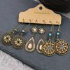 3 Pairs Boho Gypsy Earrings Tribal Ethnic Tassel Turquoise Ear Hook Drop Dangle₊