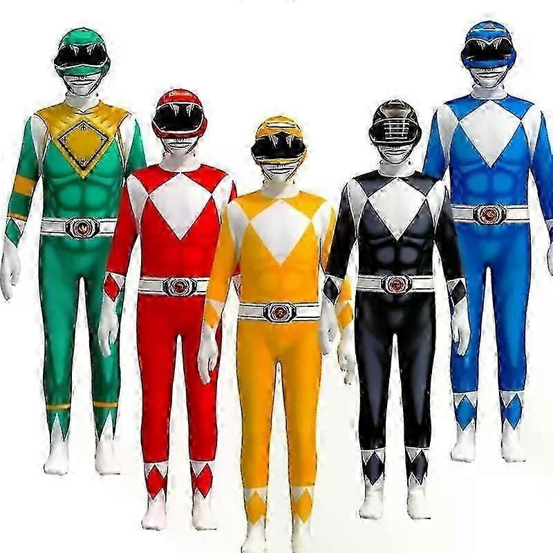 Power Ranger Costume Zentai Adult Men Bodysuit Adult Halloween Costume Carnival Cosplay Outfit BZSM