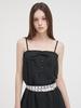 Etmont Slip Button Lace Mini Dress Black