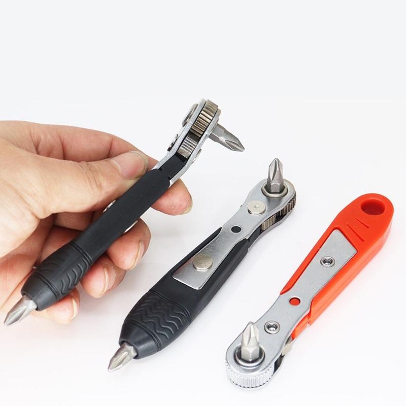 Compact 36 Tooth Ratchet Screwdriver Set with Magnetic Tip Ideal for Home DIY and Professional Repair Tasks