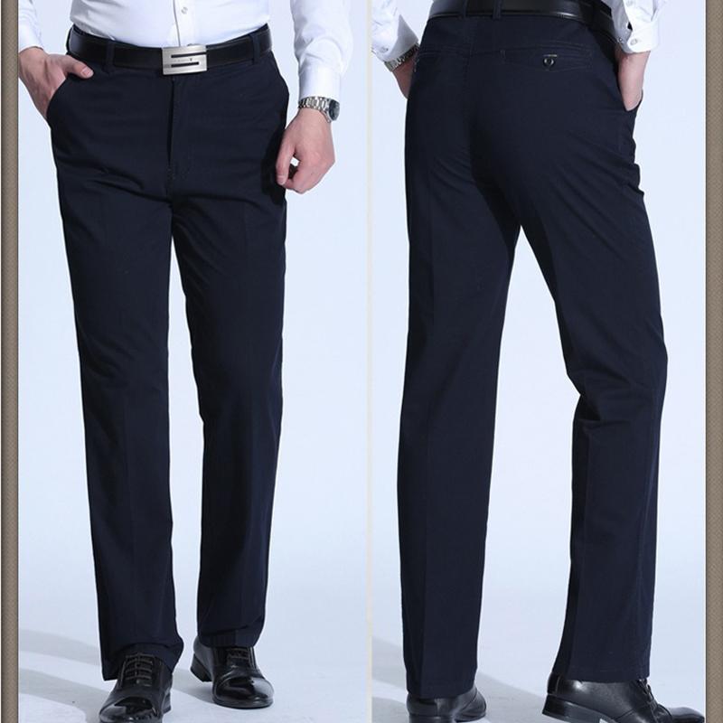 Men’s Casual Soft Pants Summer High Waist Breathable Straight Trousers for Male Lightweight Comfortable Fit Business Work Dress Pant with Pocket