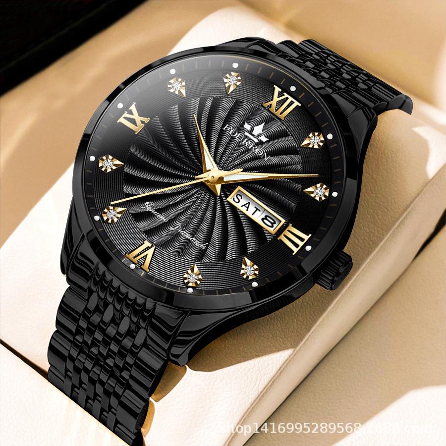 FOURRON Men's Waterproof Luminous Quartz Watch - Fashionable, Thin, and Sporty.