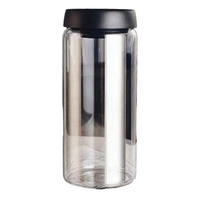 Glass Coffee Storage Jar with Sealed Lid and Broad Opening, Clear Countertop Holder for Daily Home Coffee Storage