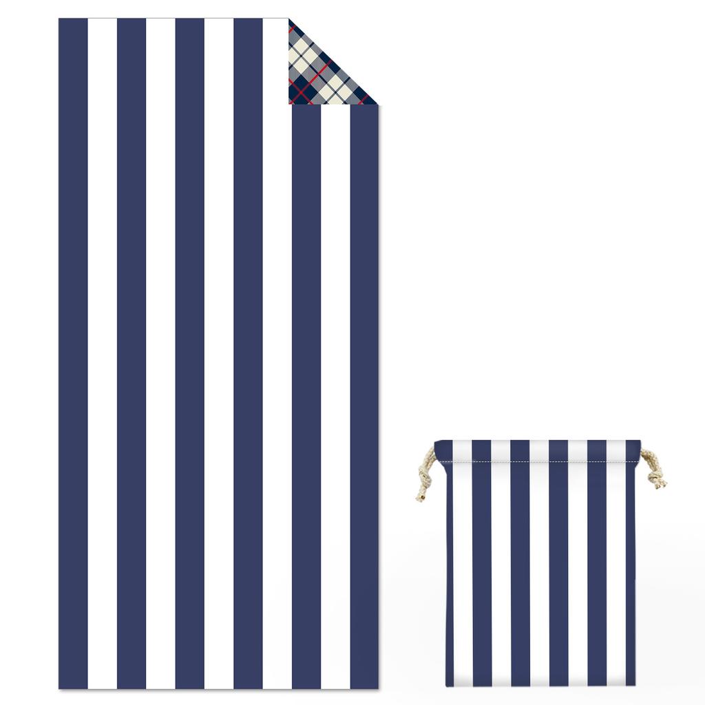 Striped Bath Towel Double-sided Velvet Active Printed Towel Water-absorbing Quick-drying Swimming Couple Beach Towel
