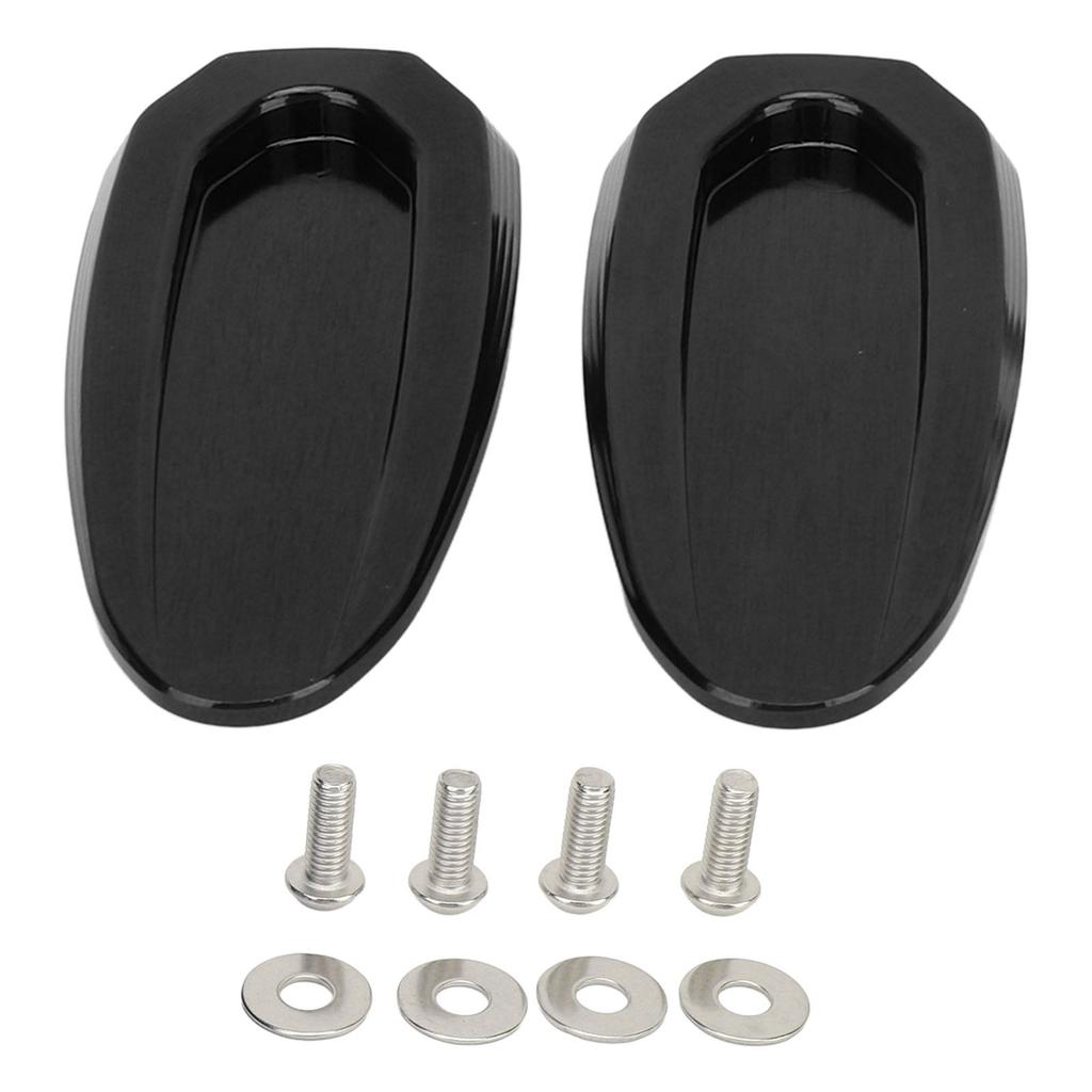 2Pcs Mirror Base Cover Aluminum Alloy Water Resistant Windshield Mirror Hole Cover for S1000RR 2019 to 2023 Black