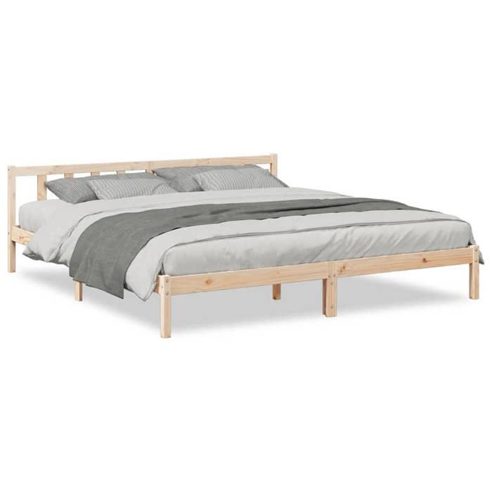 VidaXL Cadre de lit extra long sans matelas 200x220 cm bois massif pin, lit, meuble de chambre à coucher, lit en bois, lit 852454