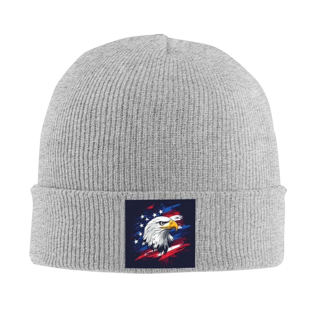 American Eagle Print Warm Knitted Cap Winter Knit Bonnet Hat Skullies Beanies Hip Hop Caps for Unisex