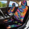2pcs, Halloween Cosmic Cat Print Car Seat Cover, Machine Washable, Front Seat Covers For Most Vehicles, Suitable For Using As A