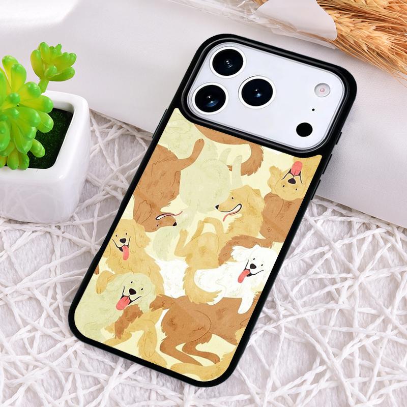 

Cartoon Golden Retriever Dog Phone Case for iPhone 17 Air 16 15 11 12 14 13 Pro Max Shockproof Cover iPhone 15 Pro Max