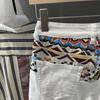 Men's Versatile Summer White Embroidered Denim Shorts - Trendy, Casual, Elastic, Straight-Fit, Five-Point Style.