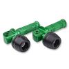 Motorcycle Tandem Step Slider for Kawasaki ZX-25R/SE, ZX-4R/SE, ZX-4RR, Ninja 250, Ninja 400, Z250, and Z400 (All Models), Aluminum (Green)