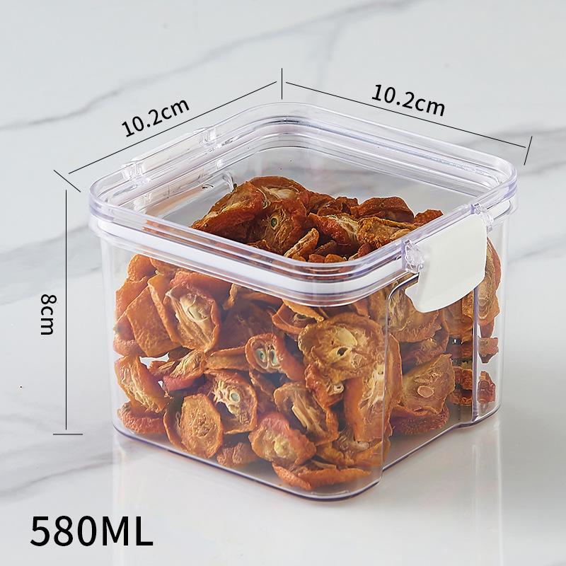Square Flower Tea Storage Box - 680ml with 4 Food Grade Compartments and 700ml Sealed Lid