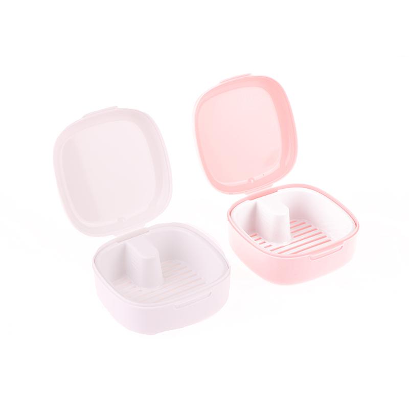 1Pc Denture Storage Box Portable Soaking Tooth,Small And Portable Box For Storing Dental Braces And Retainers,Invisible Storage