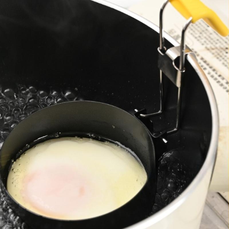 1PC Foldable Non Stick Anti Scald Hanging Ear Type Egg Boiler, Household Soft Boiled Egg Cooking Mold, Kitchen Egg Spoon