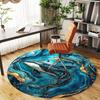 1PC Whale Ocean Abstract Art Round Chair Mat Area Rug - Non-Slip, Floor Mat for Office, Bedroom, Home Decor Christmas Gift C0528131
