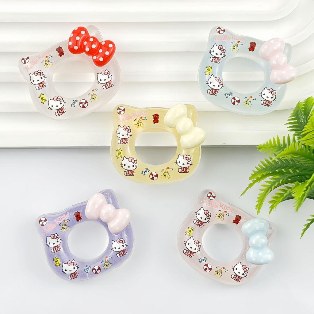 Luminous Cartoon KT Donut Resin Accessories for DIY Phone Cases, Hair Clips, Shoe Buckles, and Stickers