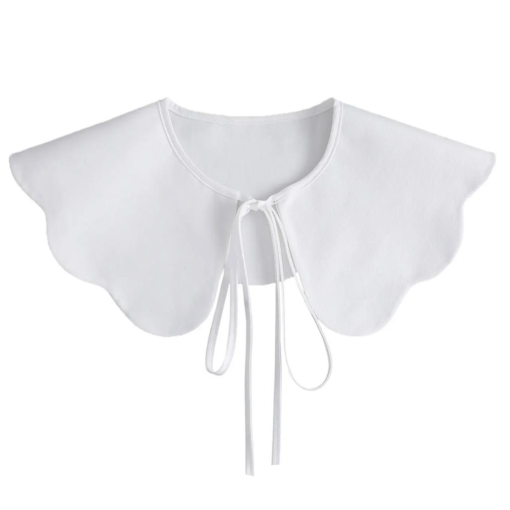 Damskie Białe Sztuczne Kołnierzyki Peleryna Szalik Damskie Bluzki Topy Fałszywy Kołnierzyk Szal Ozdoba Szyi Koszula Odpinane Kołnierzyki Fuax Cols