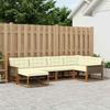 Outdoor Sofa Set with Cushions 6 Pcs Natural and Cream