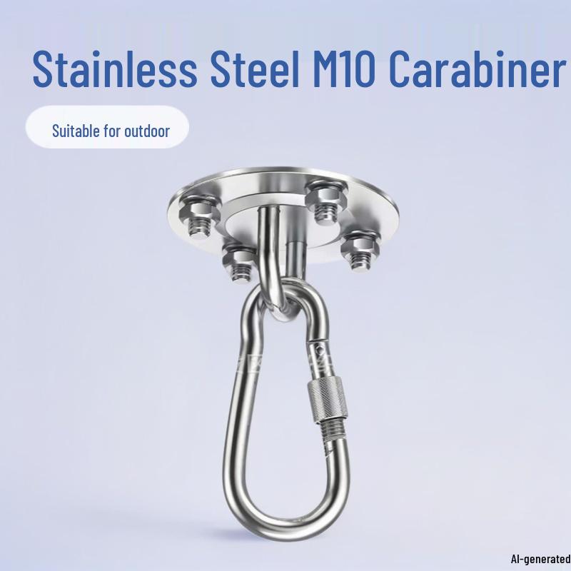 

Stainless Steel M10 Carabiner & Fixing Plate for Hanging Chairs & Yoga Hammocks Fixing Plate + Screws