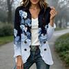 Women's Fashion Floral Print Long Sleeve Ruffle Open Front Cardigan for Casual Wear