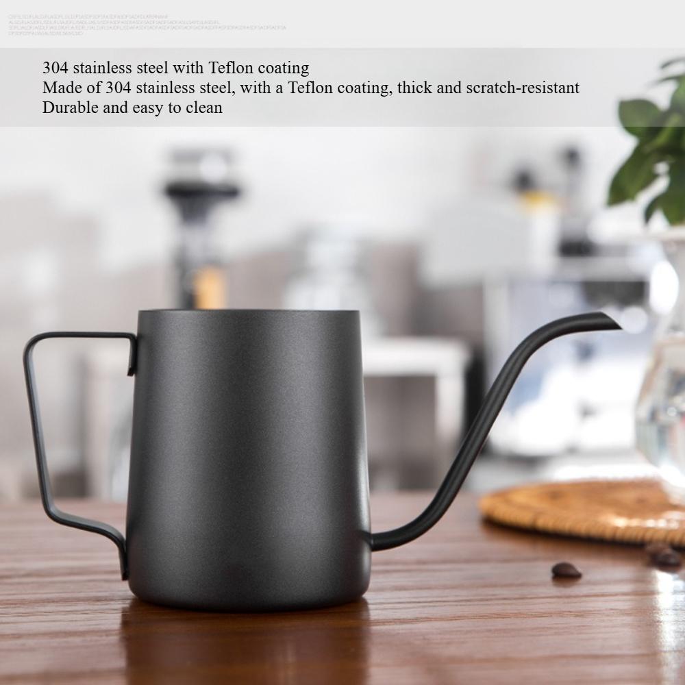 304 Stainless Steel Teflon Pour Over Kettle Thickened Drip Coffee Pot for Hang-on Coffee Bag Brewing KFS-0020